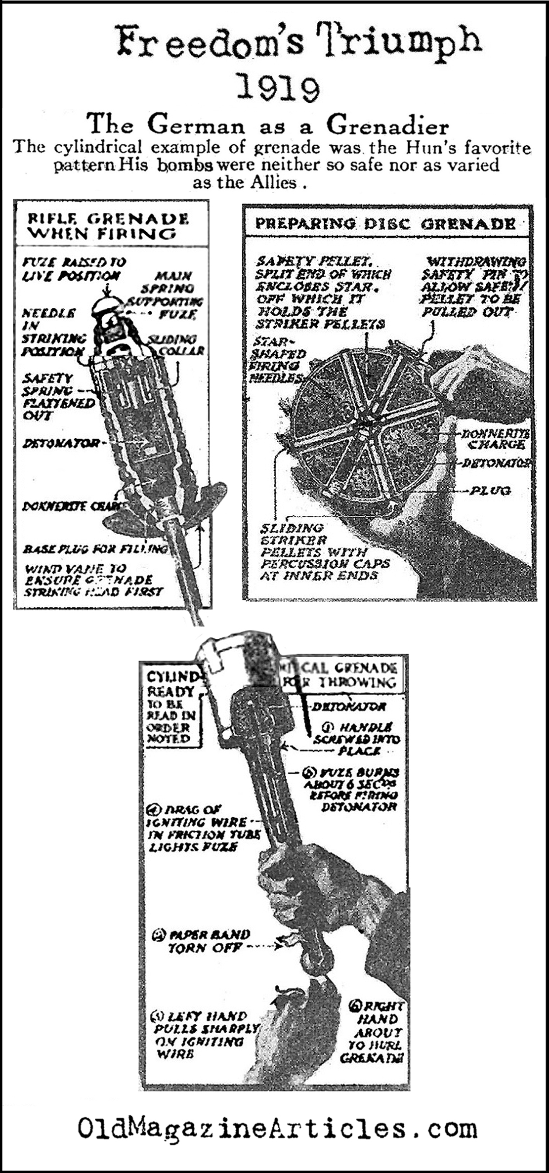 Varieties of German Grenades (Freedom's Triumph, 1919)